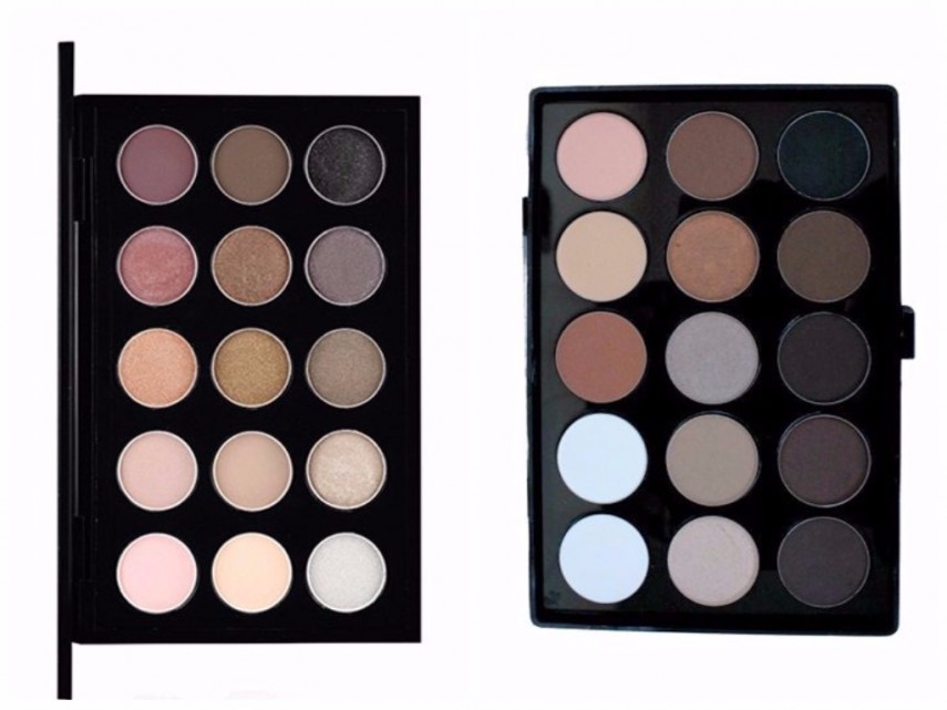 Paleta MAC Eye Shadow X15: Cool Neutral - R$ 301/ Paleta Lotus Makeup: R$ 64,90