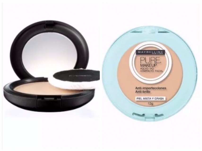 Blot Powder Pressed, da MAC: R$ 135/ Pó compacto Pure make Up, da Maybelline: a partir de R$ 35