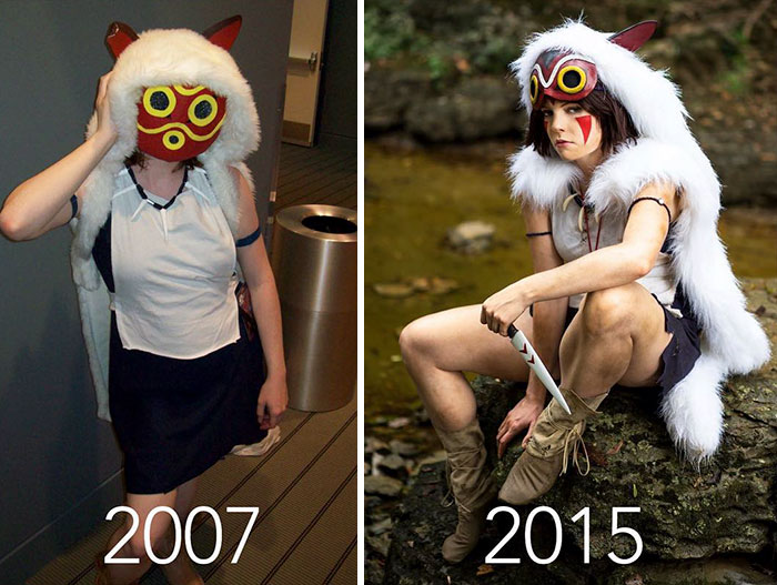 Cosplayers mostram evolução em antes e depois