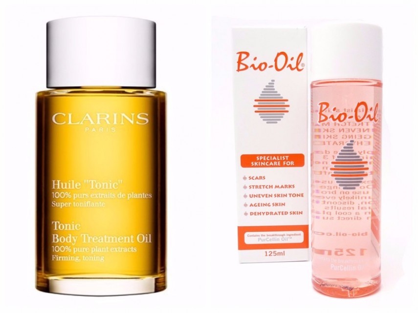 Óleo Tonificante Body Treatment Oil, da Clarins: R$ 299/ Bio-Oil: a partir de R$ 40