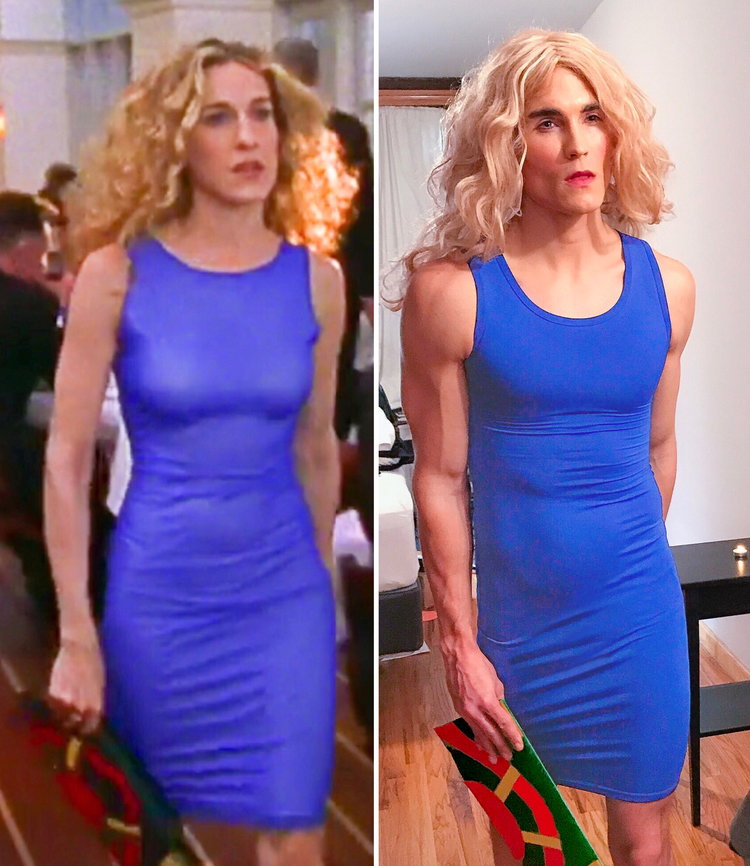 Dan Clay dá vida a drag queen Carrie Dragshaw, uma homenagem para a personagem Carrie Bradshaw, de Sex and the City