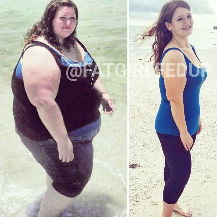 Lexi Reed, de Indiana, nos Estados Unidos, pesava  219 kg em 2016. O marido dela, Danny, já pesava 127 kg. Insatisfeitos com sua saúde e forma física, eles decidiram mudar de vida e, juntos, decidiram levar uma vida mais saudável. No Instagram, ela decidiu recriar algumas fotos antigas para mostrar suas mudanças