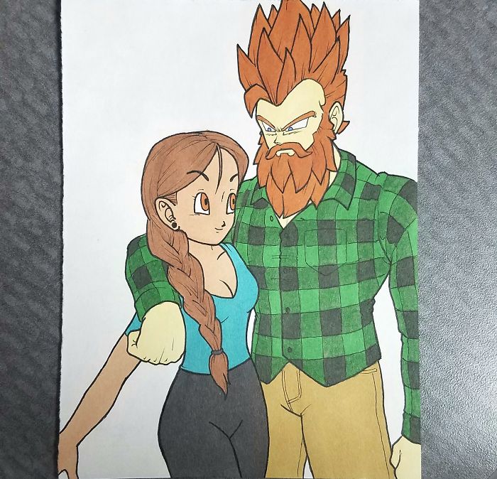 O desenhista Kells O'Hickey tranformou uma foto com a namorada em 10 desenhos animados diferentes.