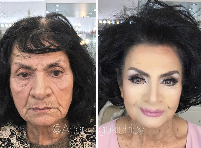 Anar Agakishiev faz transformações surpreendentes no rosto de senhoras, tornando-as algumas décadas mais jovens, e publica os resultados nas redes sociais. O beauty artist já acumula 431 mil seguidores no Instagram.