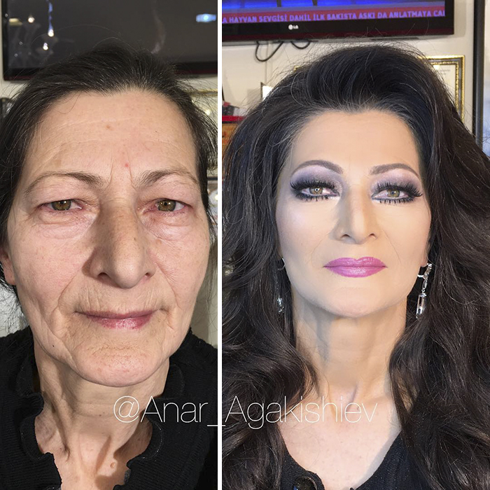 Anar Agakishiev faz transformações surpreendentes no rosto de senhoras, tornando-as algumas décadas mais jovens, e publica os resultados nas redes sociais. O beauty artist já acumula 431 mil seguidores no Instagram.