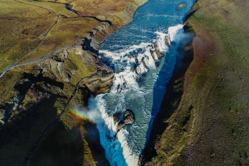 Gullfoss, na Islândia