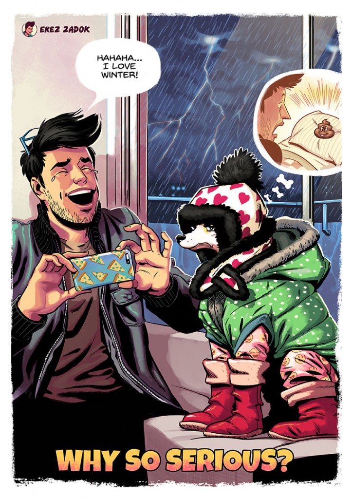 Erez Zadok é um ilustrador que ama criar desenhos sobre as alegrias e percalços do dia a dia. Para isso, ele conta com uma personagem super especial: a sua cachorra Joya.