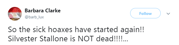 Sylvester Stallone é vítima de boato de morte