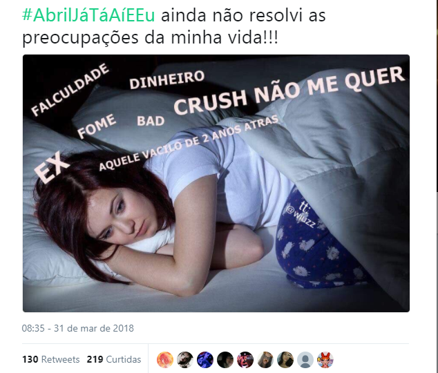 Abril tá chegando e os usuários do Twitter estão fazendo o balanço do ano até agora