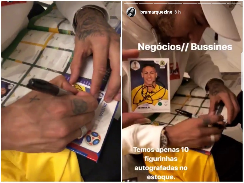Após ganhar figurinhas só de Neymar, Bruna Marquezine está trocando algumas autografadas