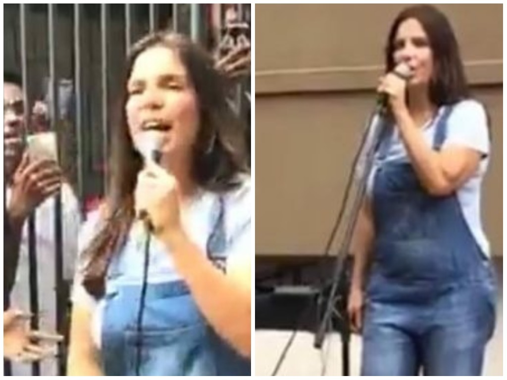 Para comemorar aniversário, Ivete faz show para os fãs na frente do seu prédio