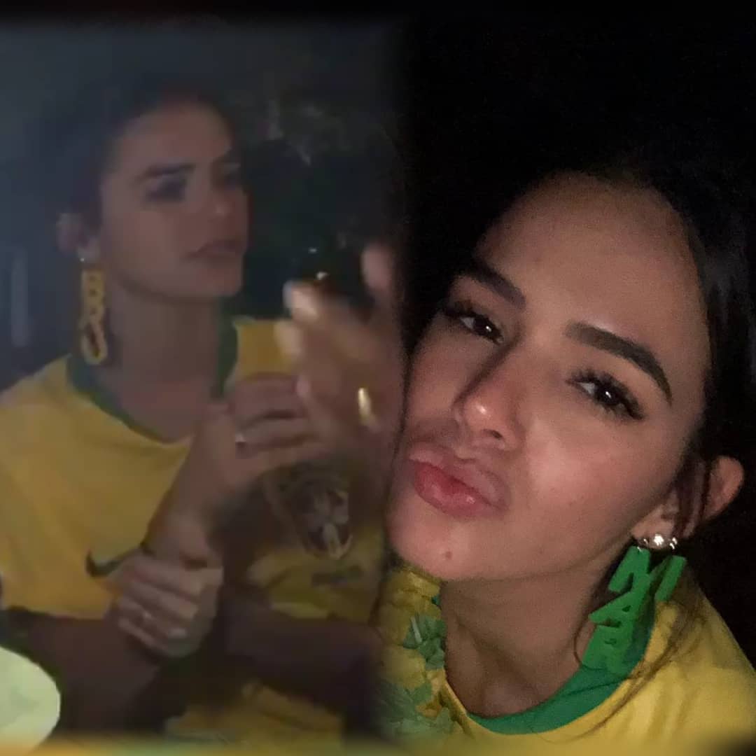 Bruna Marquezine usa brinco "BruMar" para torcer por Neymar Jr.