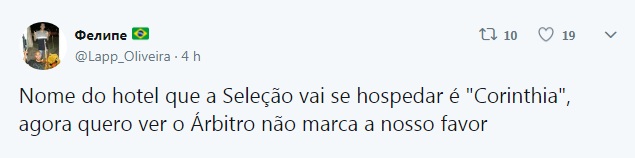 O hotel, em São Petersburgo, chama Corinthia, quase o mesmo que o clube brasileiro do qual o treinador Tite também já foi técnico