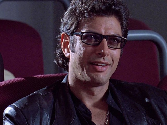 Jeff Goldblum interpretou Dr. Iam Malcolm.