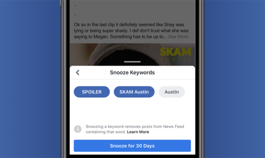 Facebook lança recurso para bloquear spoilers e qualquer outro assunto que você não queira ver