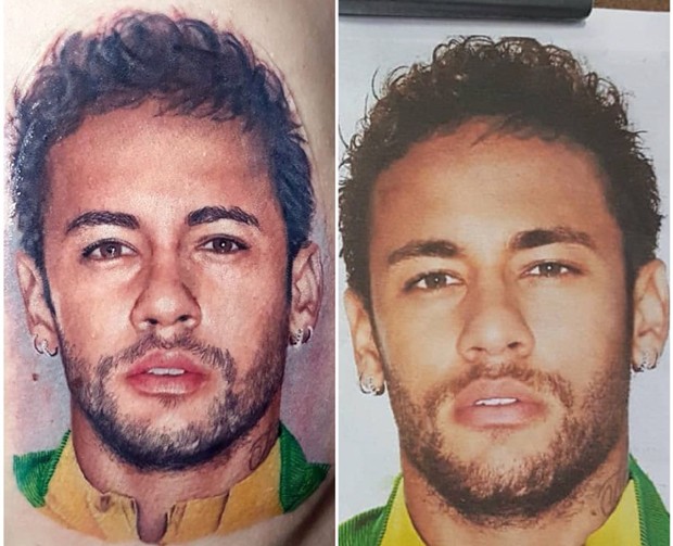 Rapaz passa 8 horas tatuando rosto de Neymar nas costas
