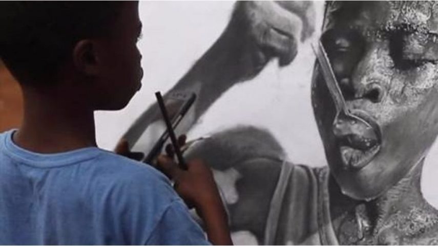 Nigeriano de 11 anos chama atenção por desenhos