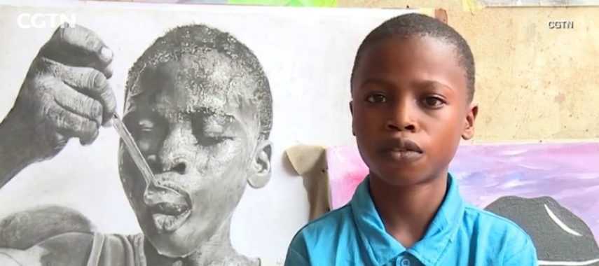 Nigeriano de 11 anos chama atenção por desenhos