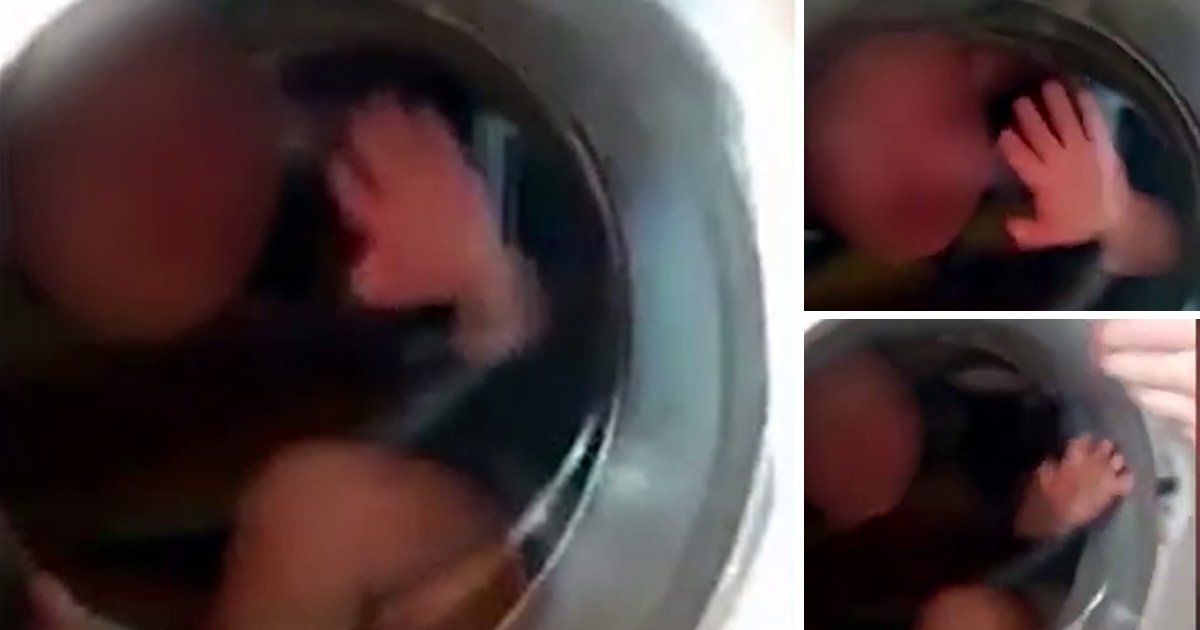 Menino de 2 anos é preso em máquina de lavar