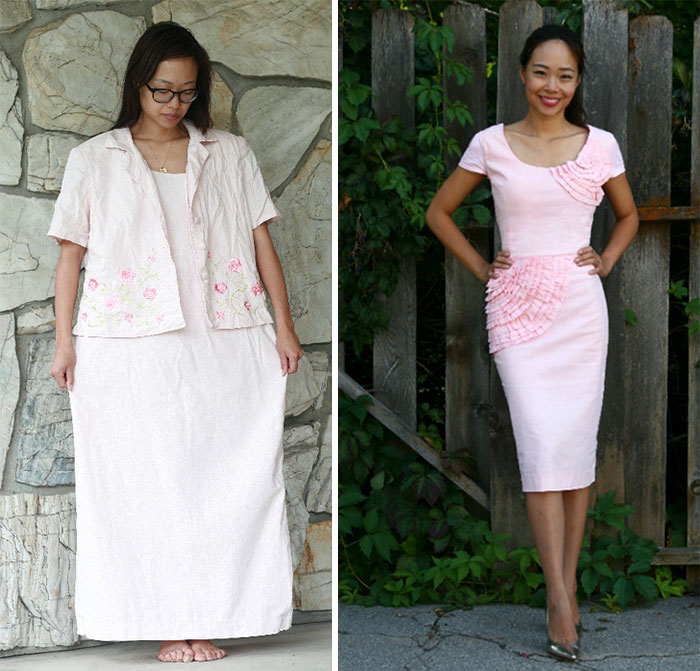 Mulher transforma roupas velhas e feias em peças novas
