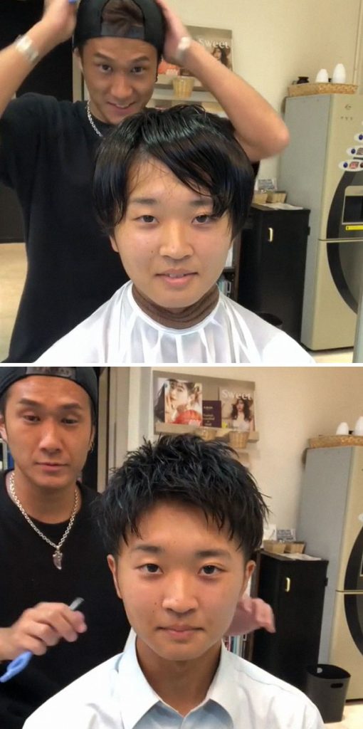 Japonês mostra diferença que corte de cabelo pode fazer