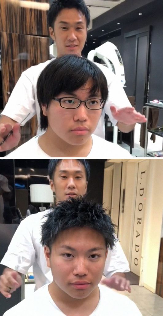 Japonês mostra diferença que corte de cabelo pode fazer