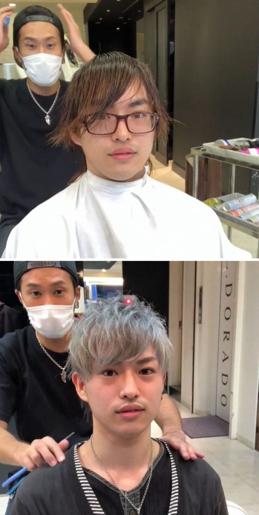 Japonês mostra diferença que corte de cabelo pode fazer