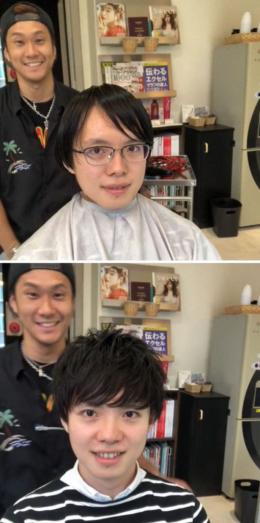 Japonês mostra diferença que corte de cabelo pode fazer