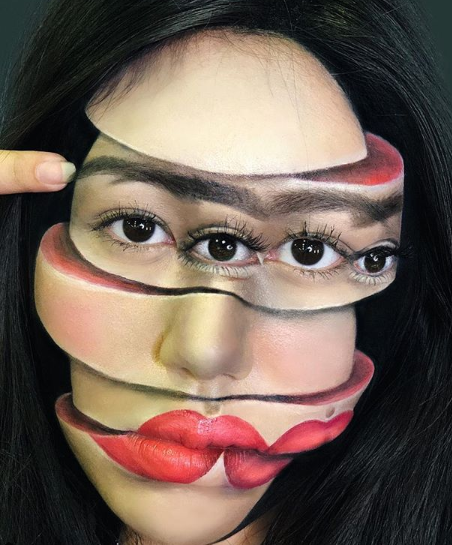 A canadense Mimi Choi faz makes com ilusão de ótica impressionantes