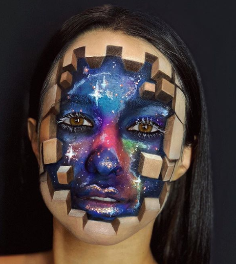 A canadense Mimi Choi faz makes com ilusão de ótica impressionantes