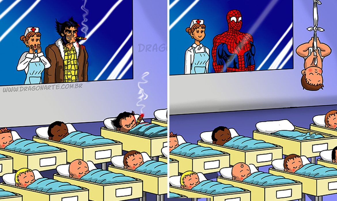 Ilustrador brasileiro imagina como seriam os filhos dos super-heróis