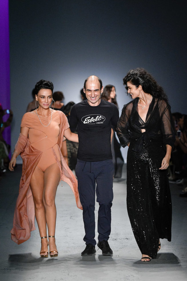 Grife de moda praia reúne famosos na passarela