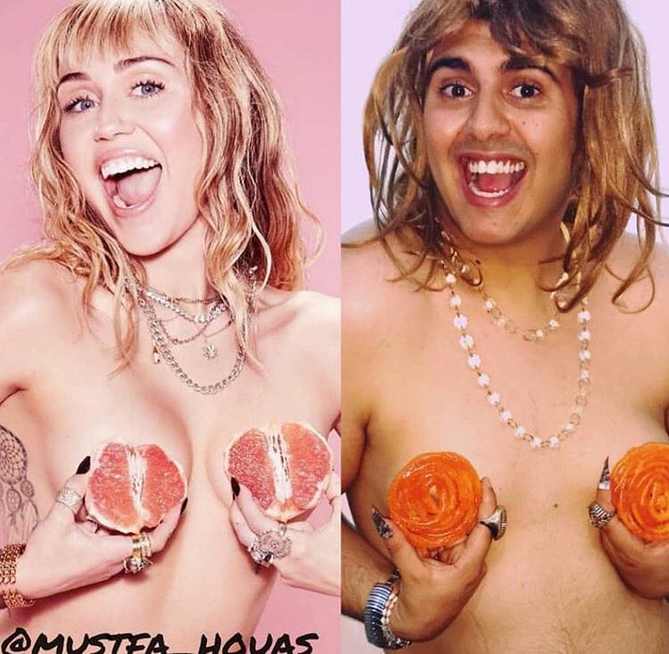 Até quando Miley usa apenas uma fruta para se cobrir, vira inspiração!