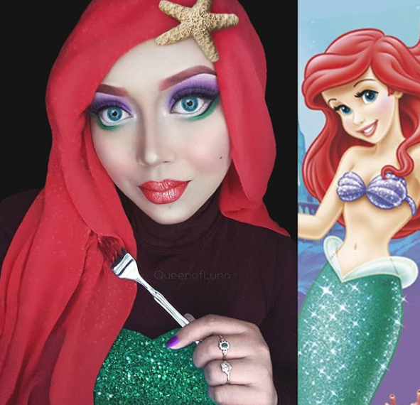 Com ajuda de hijab, maquiadora se transformar em personagens da cultura pop