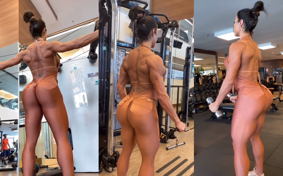 Gracyanne Barbosa treina com roupa coladinha e intriga fãs: "Tá pelada?"