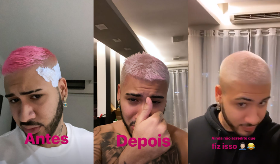Kevinho tenta pintar o cabelo em casa, mas dá errado: "Frango depenado"