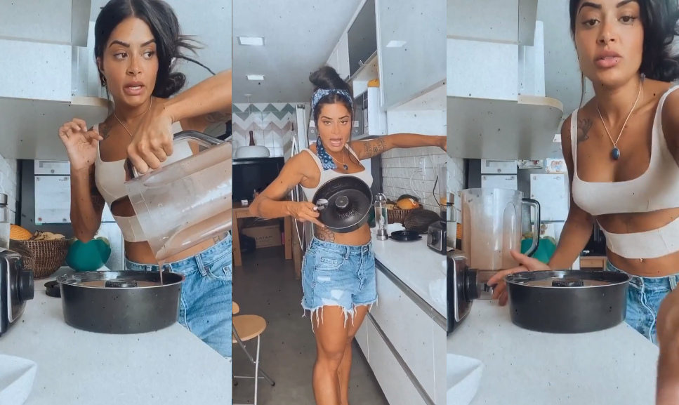 Em quarentena, Aline Riscado sai da dieta e mostra receita de Brigadeirão