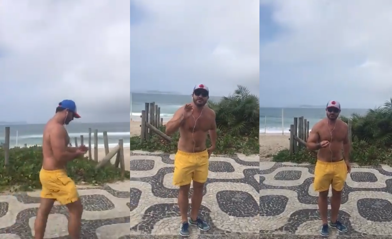 Apresentador da Globo é xingado enquanto caminhava na praia; assista