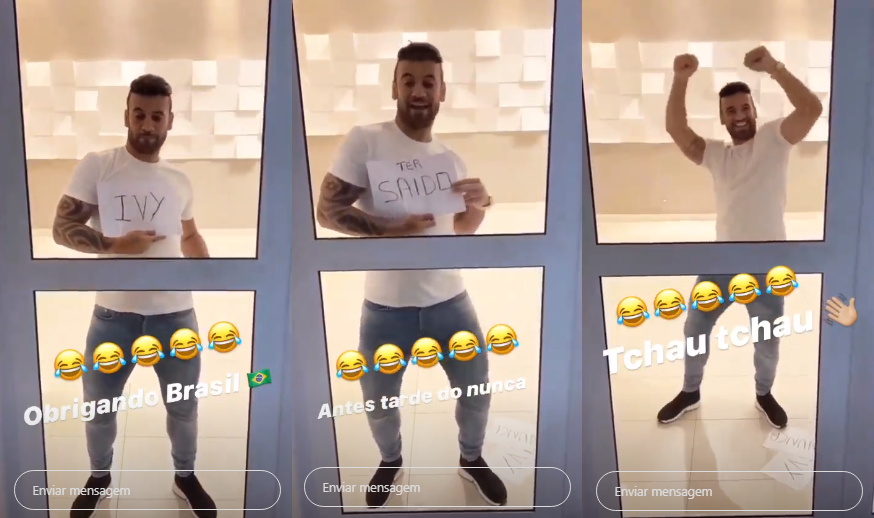 Hadson faz dancinha e debocha de Ivy após eliminação do BBB: "Tchau, tchau"
