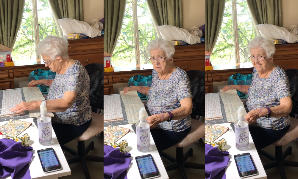 Aos 89 anos e ouvindo Beatles, ela já costurou 600 máscaras para doação