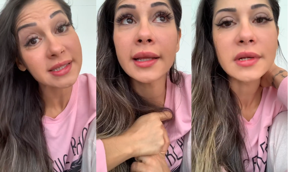 Mayra Cardi chora muito ao anunciar separação de Arthur Aguiar