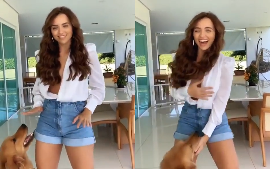 Rafa Kalimann faz dancinha e decote até o umbigo chama a atenção