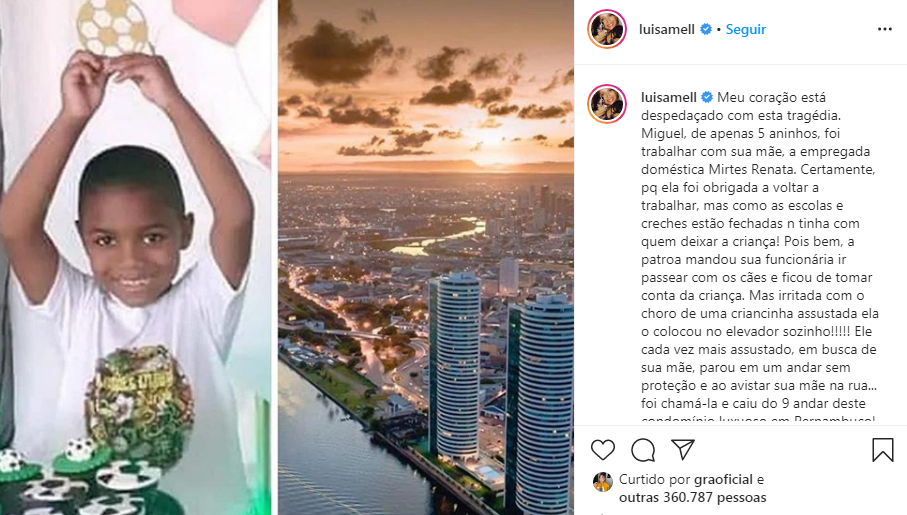 Luisa Mell se oferece para pagar advogado para mãe de Miguel: "Queremos justiça"