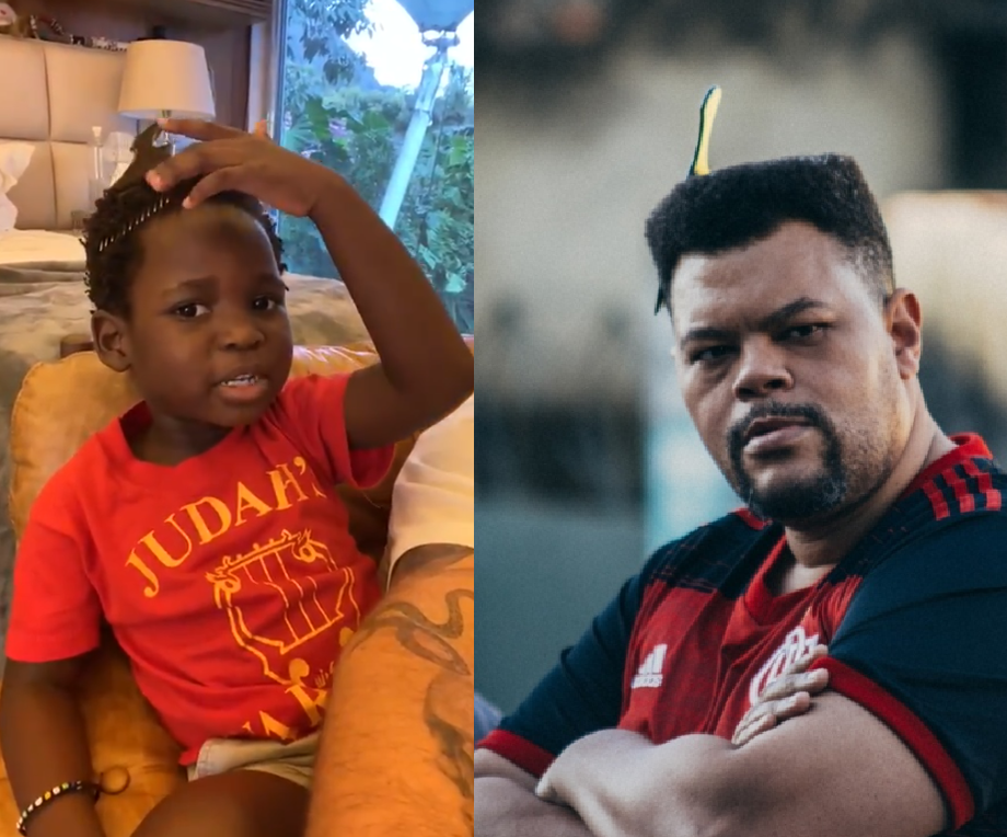 Filho de Gagliasso imita pente de Babu no cabelo: "Porque eu sou lindo"