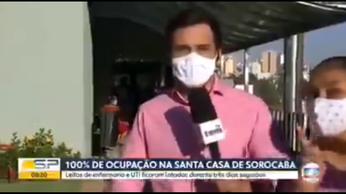 Mulher invade link ao vivo da Globo para questionar leitos ocupados em Sorocaba