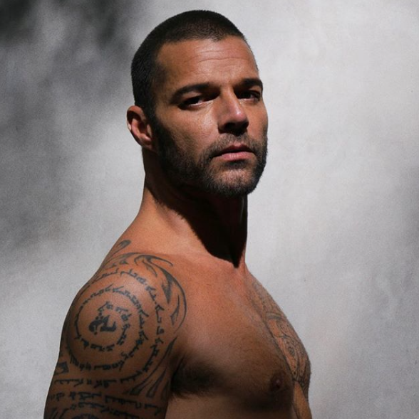 Ricky Martin posa ao lado do marido e dos quatro filhos em foto rara