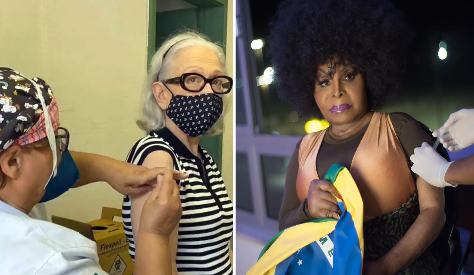 Fernanda Montenegro e Elza Soares recebem a vacina contra a COVID-19