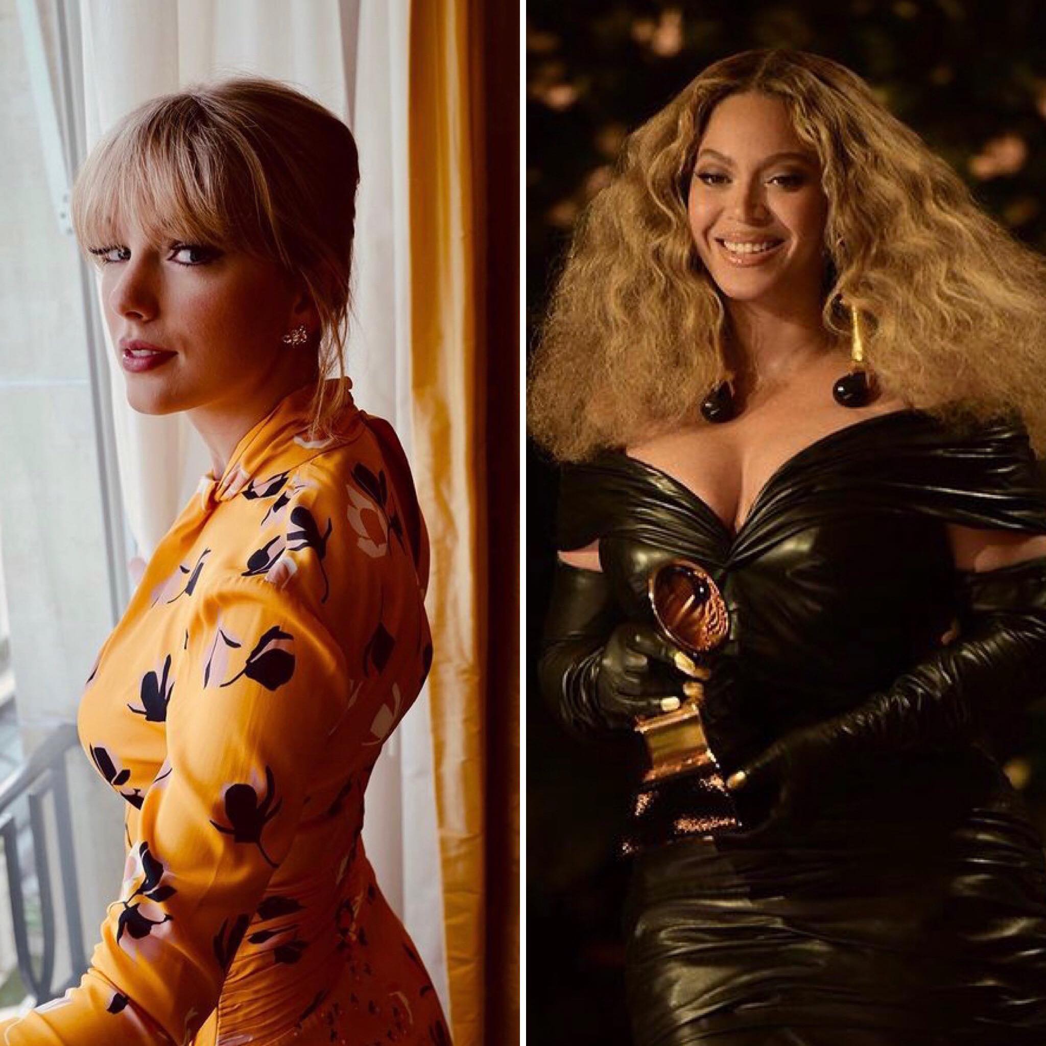 Beyoncé presenteia Taylor Swift com buquê de flores por vitória no Grammy