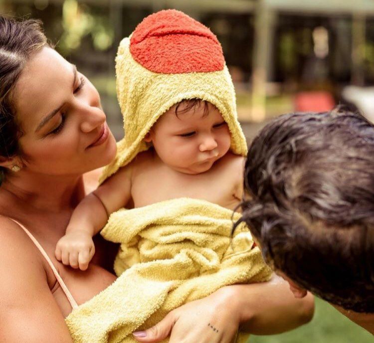 Giovanna Ewbank celebra nove meses do caçula Zyan: 'meu bebê natureza'