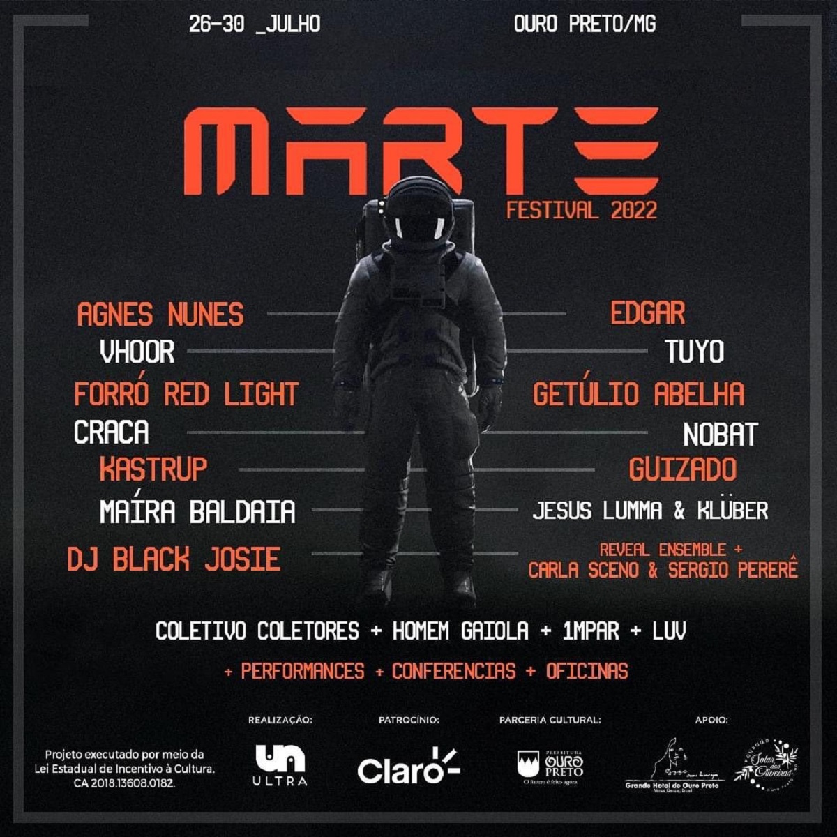MARTE Festival reúne Agnes Nunes, Tuyo, Vhoor e mais em Ouro Preto